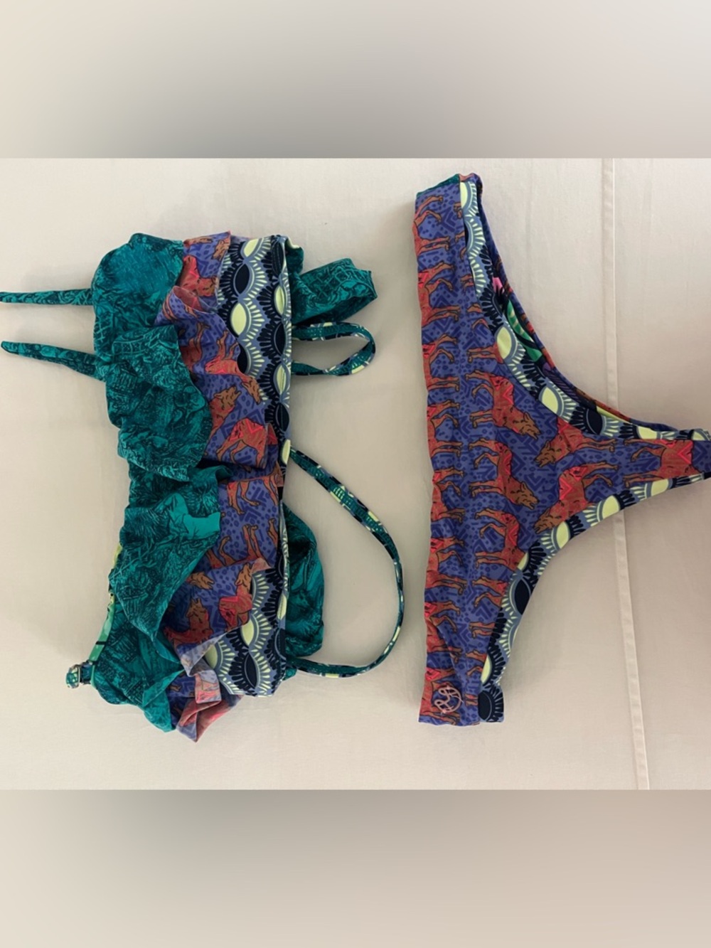 Maaji Floral Swimwear Top in Teal, Pink, Navy